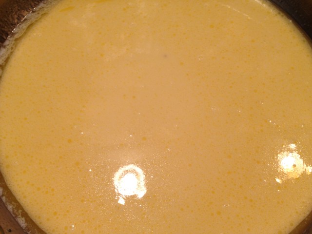 I try and mix the cream and butter until it's so mixed, you can't tell where the butter starts and the cream begins. So I try my best for all the oily parts to say sayonara.